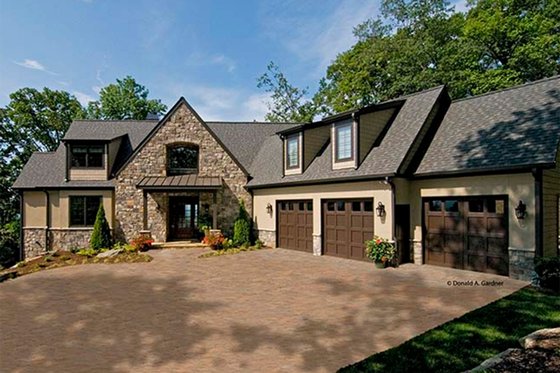 Exterior - Front Elevation 3 for European House Plan #929-41 - 4 bed, 3.5 bath