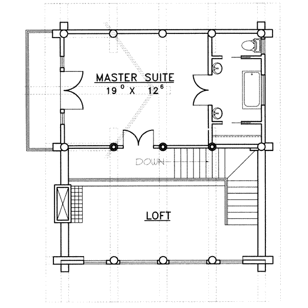 Log Floor Plan - Upper Floor Plan #117-318