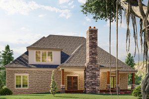 Exterior - Rear Elevation for European House Plan #923-202 - 3 bed, 2.5 bath