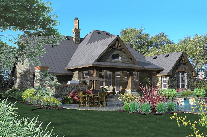 Architectural House Design - Exterior - Rear Elevation 1 for Craftsman House Plan #120-175 - 3 bed, 2.5 bath