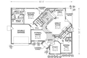 Floor Plan - Main Floor for European House Plan #310-599 - 2 bed, 2 bath