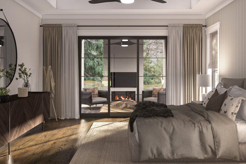 House Blueprint - Interior - Master Bedroom 1 for Modern House Plan #455-464 - 5 bed, 4.5 bath
