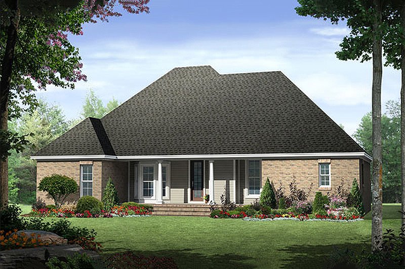Home Plan - Exterior - Rear Elevation for European House Plan #21-239 - 3 bed, 2 bath