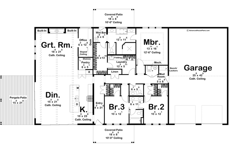 House Plan Design - Floor Plan - Main Floor for Barndominium House Plan #455-334 - 3 bed, 2.5 bath