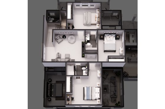Floor Plan - Upper Floor 1 for Farmhouse House Plan #51-1278 - 4 bed, 4.5 bath