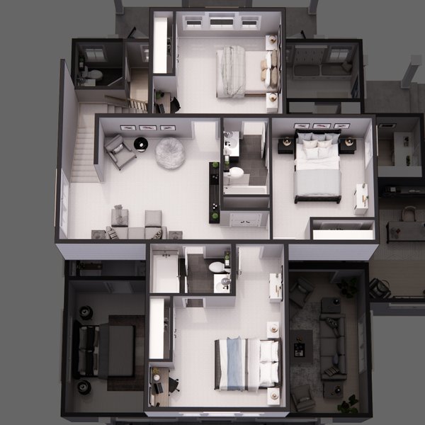 Architectural House Design - Farmhouse Floor Plan - Upper Floor Plan #51-1278