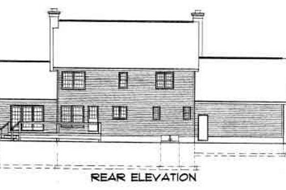 Exterior - Rear Elevation for Colonial House Plan #75-135 - 3 bed, 2.5 bath