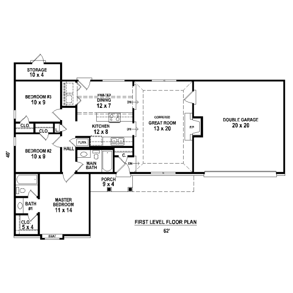Ranch Floor Plan - Main Floor Plan #81-13853
