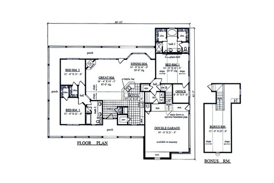 Floor Plan - Main Floor for Country House Plan #42-373 - 3 bed, 0 bath
