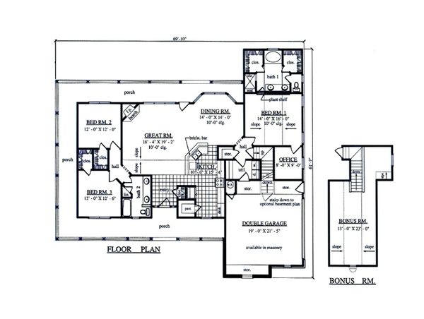 Country Floor Plan - Main Floor Plan #42-373