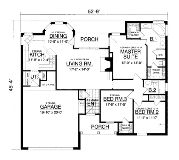 House Plan Design - European Floor Plan - Main Floor Plan #40-349