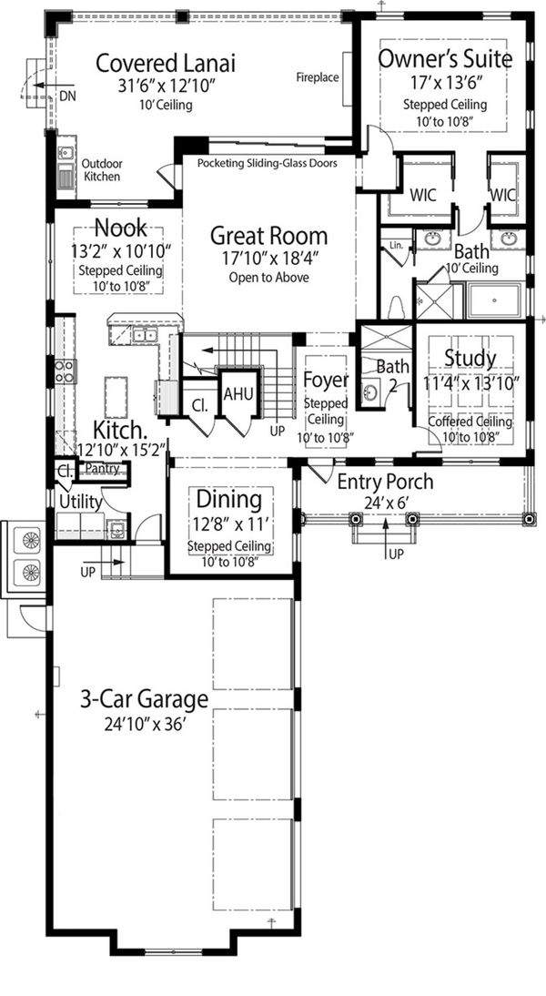 Dream House Plan - Mediterranean Floor Plan - Main Floor Plan #938-91