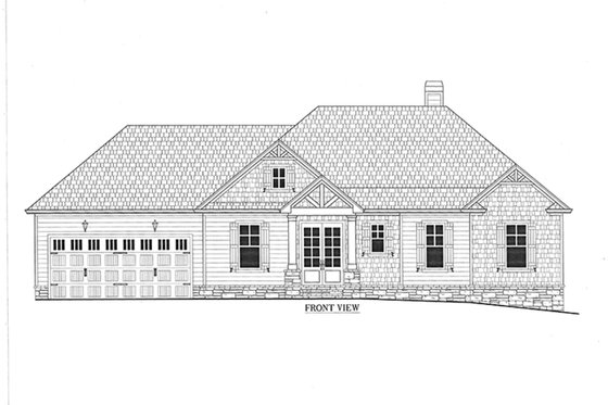 Exterior - Front Elevation 5 for Craftsman House Plan #437-94 - 4 bed, 3 bath