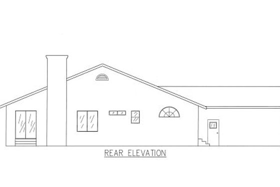 Exterior - Rear Elevation for Ranch House Plan #437-23 - 3 bed, 2 bath
