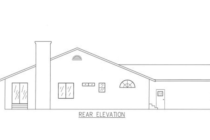 Dream House Plan - Exterior - Rear Elevation for Ranch House Plan #437-23 - 3 bed, 2 bath