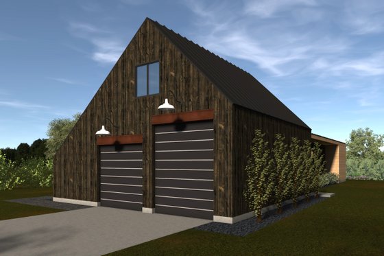 Exterior - Rear Elevation for Modern House Plan #933-13 - 1 bed, 1 bath