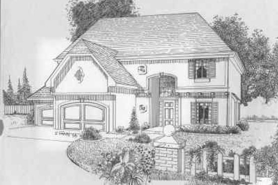 Exterior - Front Elevation for Traditional House Plan #6-121 - 4 bed, 3.5 bath