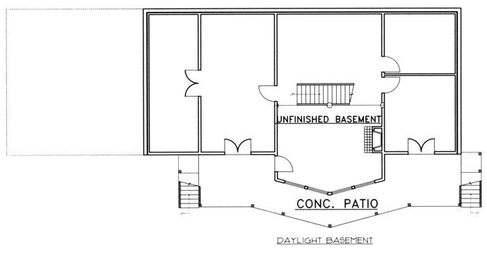 Home Plan - Floor Plan - Lower Floor for Craftsman House Plan #117-472 - 3 bed, 2.5 bath