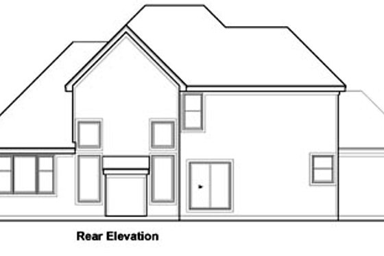 Exterior - Rear Elevation for Traditional House Plan #67-830 - 4 bed, 3 bath
