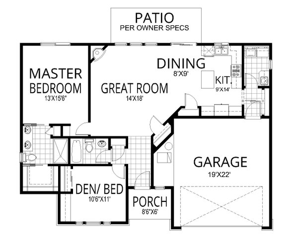 Architectural House Design - Bungalow Floor Plan - Main Floor Plan #112-272