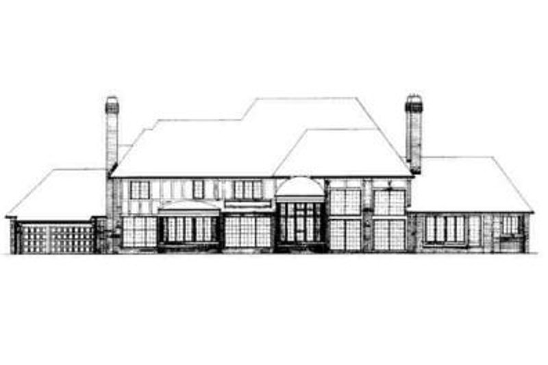 Home Plan - Exterior - Rear Elevation for European House Plan #72-209 - 5 bed, 7 bath