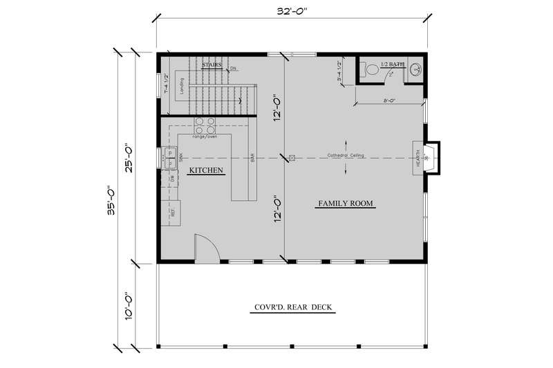 Architectural House Design - Floor Plan - Upper Floor for Cabin House Plan #123-119 - 2 bed, 2.5 bath