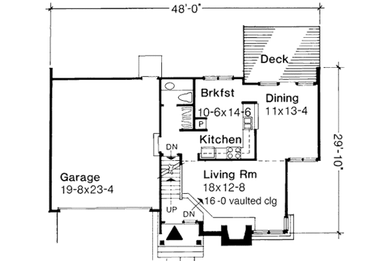 Floor Plan - Main Floor 1 for Modern House Plan #320-124 - 3 bed, 2.5 bath