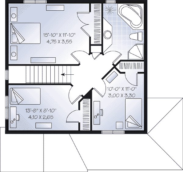Cottage Floor Plan - Upper Floor Plan #23-489