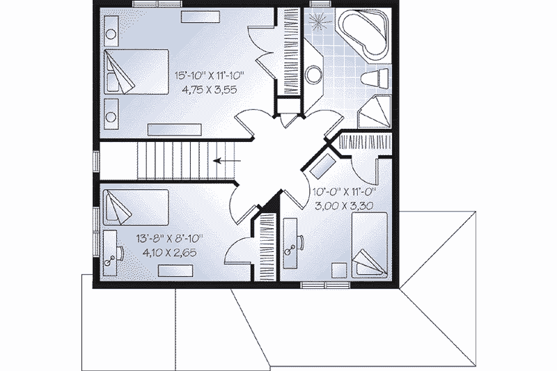 Dream House Plan - Floor Plan - Upper Floor for Cottage House Plan #23-489 - 3 bed, 2 bath