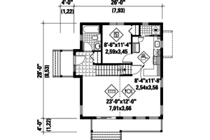 Floor Plan - Main Floor for Modern House Plan #25-4364 - 2 bed, 2 bath