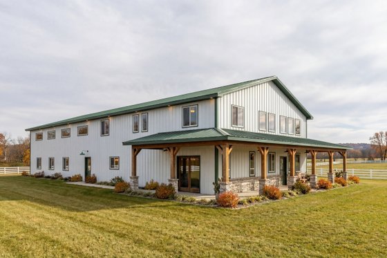Exterior - Rear Elevation 3 for Barndominium House Plan #1084-16 - 3 bed, 2.5 bath
