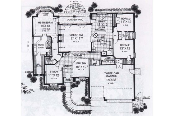 Floor Plan - Main Floor for Traditional House Plan #310-830 - 3 bed, 2.5 bath