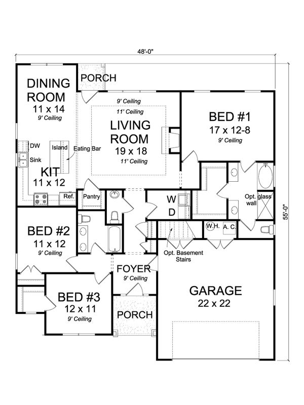 Ranch Floor Plan - Main Floor Plan #513-2173