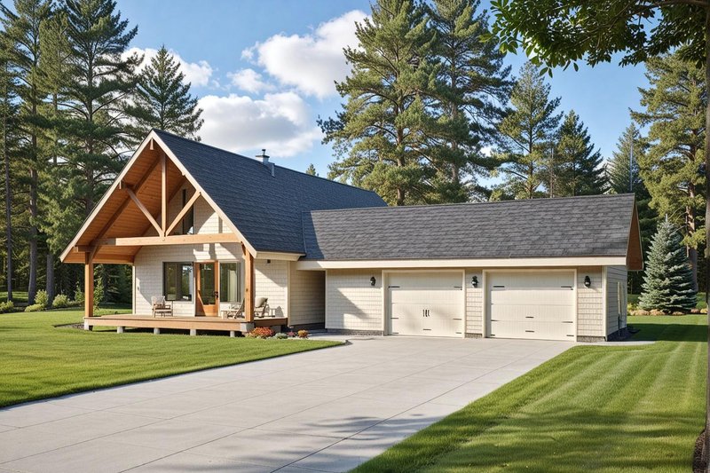 Home Plan - Exterior - Front Elevation 2 for Country House Plan #117-450 - 2 bed, 2 bath