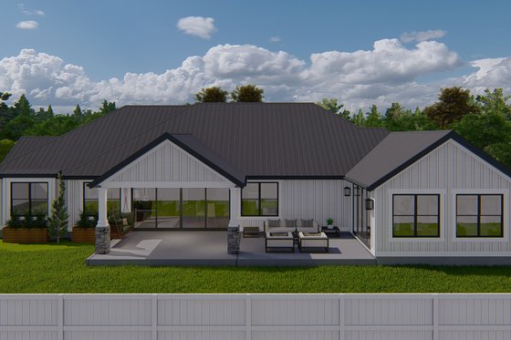 Exterior - Rear Elevation 2 for Farmhouse House Plan #1060-169 - 3 bed, 2.5 bath