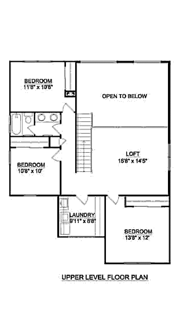 Traditional Floor Plan - Upper Floor Plan #116-253