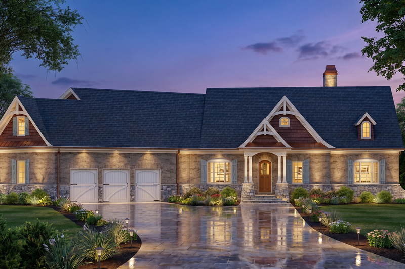 Architectural House Design - Exterior - Front Elevation 3 for Cottage House Plan #119-483 - 3 bed, 2.5 bath