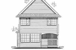 Exterior - Rear Elevation for Farmhouse House Plan #18-280 - 3 bed, 2.5 bath