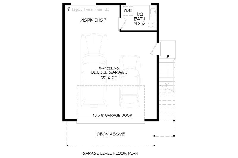 Architectural House Design - Floor Plan - Main Floor for Contemporary House Plan #932-751 - 2 bed, 1.5 bath