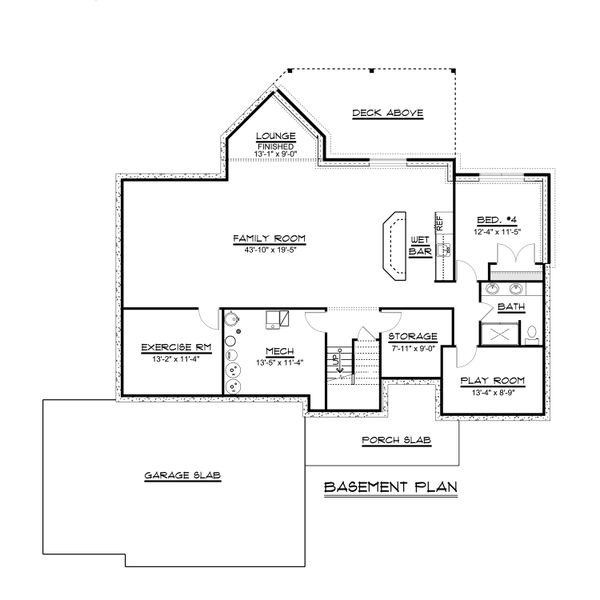 Home Plan - Country Floor Plan - Lower Floor Plan #1064-69