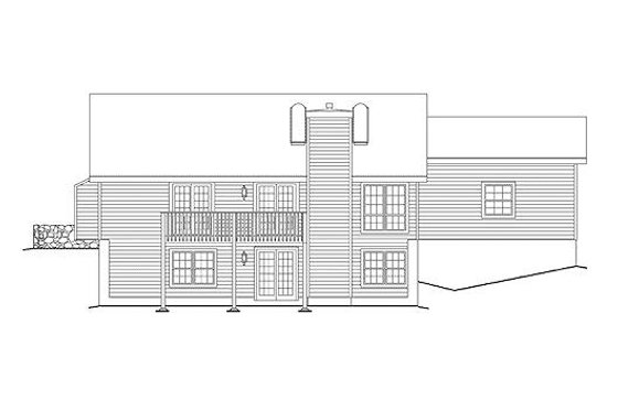 Exterior - Rear Elevation for Ranch House Plan #57-294 - 3 bed, 1 bath