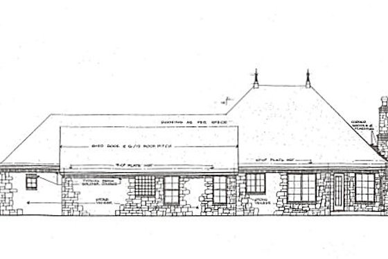 Exterior - Rear Elevation for European House Plan #310-650 - 2 bed, 2 bath