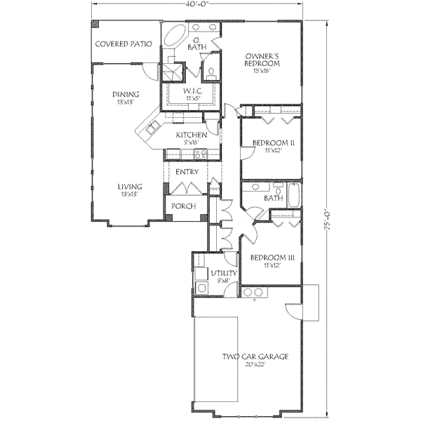 Adobe / Southwestern Floor Plan - Main Floor Plan #24-240