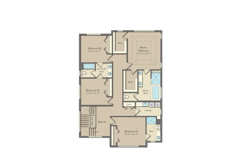 Dream House Plan - Floor Plan - Upper Floor for Farmhouse House Plan #1057-33 - 4 bed, 3.5 bath