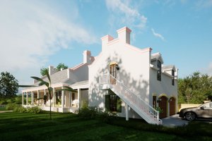 Exterior - Rear Elevation for Southern House Plan #76-131 - 3 bed, 2.5 bath