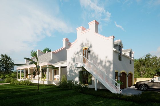 Exterior - Rear Elevation for Southern House Plan #76-131 - 3 bed, 2.5 bath