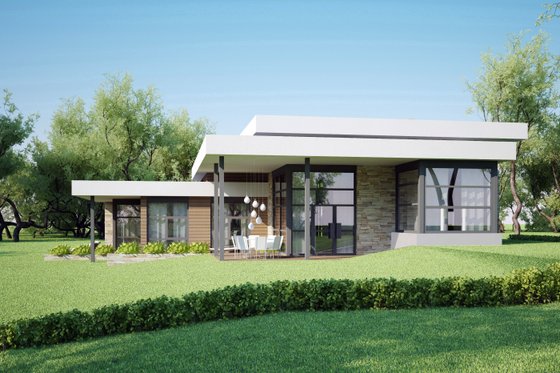 Modern style home designed by Arch L.A.B., elevation