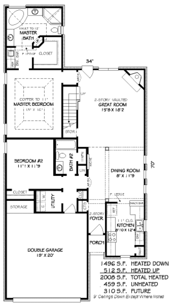 European Floor Plan - Main Floor Plan #424-136