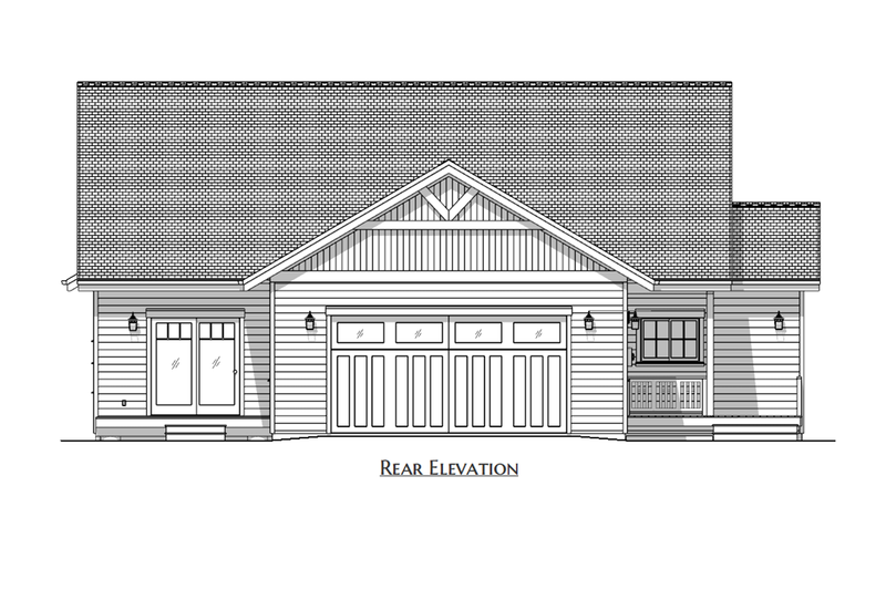 Architectural House Design - Exterior - Rear Elevation for Craftsman House Plan #1099-23 - 3 bed, 2 bath