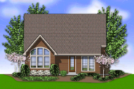 Exterior - Rear Elevation for European House Plan #48-531 - 3 bed, 2.5 bath
